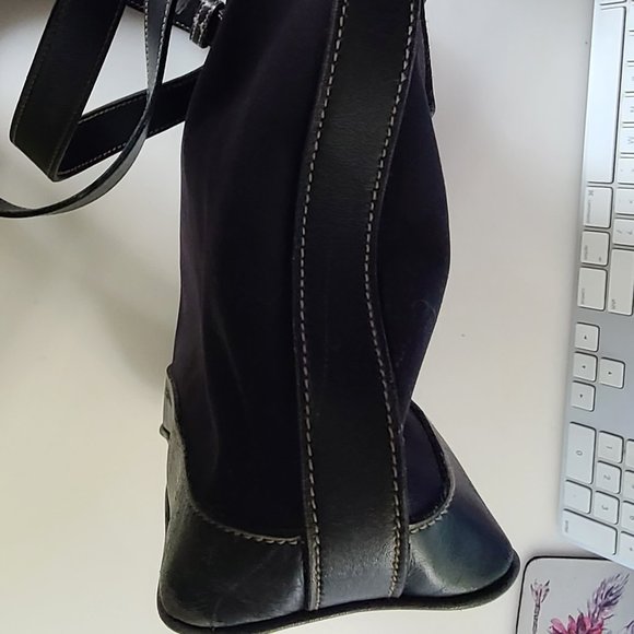 Vintage Black Ralph Lauren 'Lauren' Cotton & Leather Crossbody Bag - Picture 14 of 16